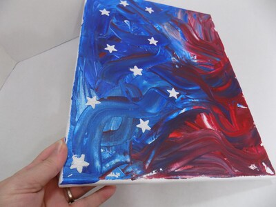 Patriotic red, white, and blue abstract flag art - image3